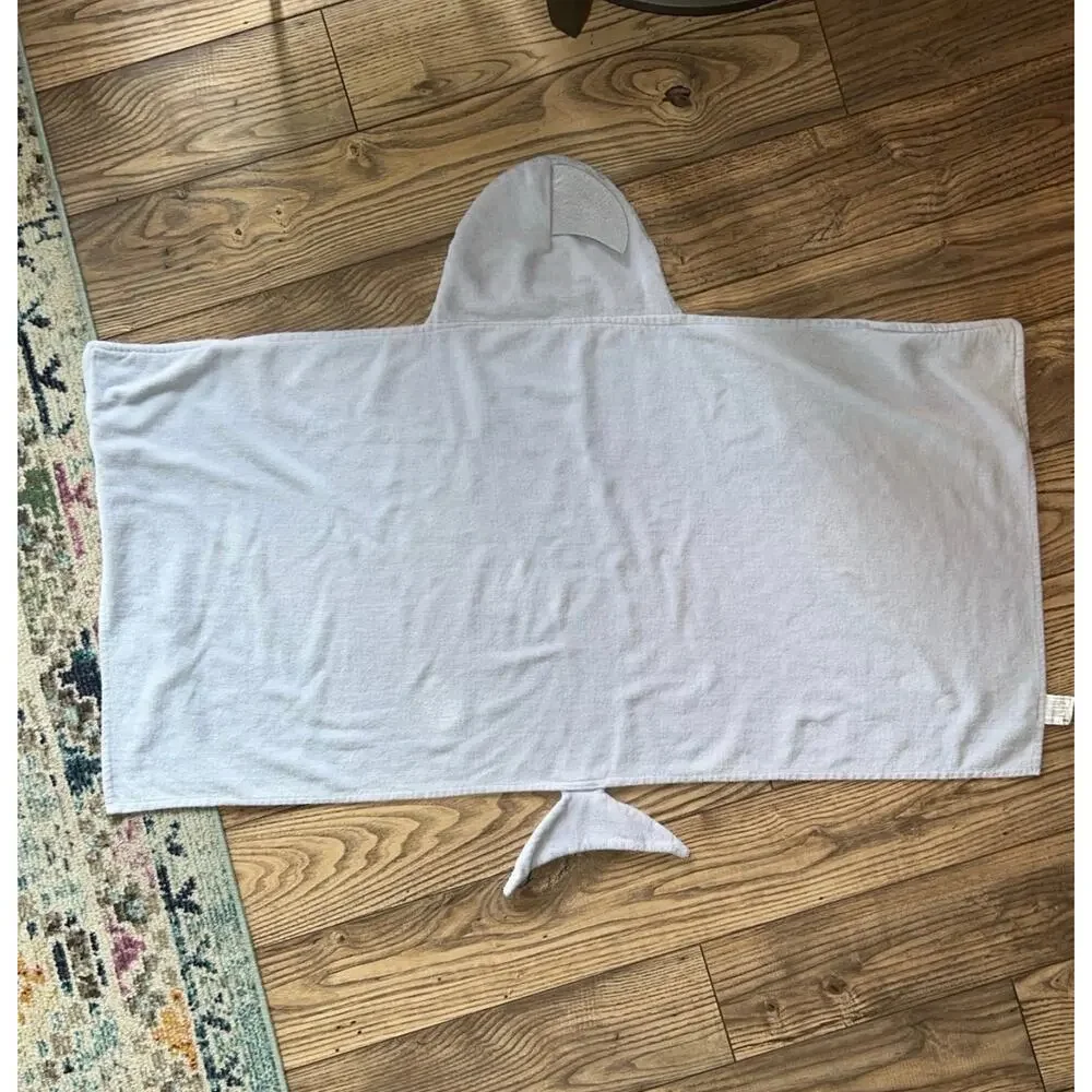 Hooded Light Blue Bath Towel Cute Shark with Fin & Tail - Kids Baby